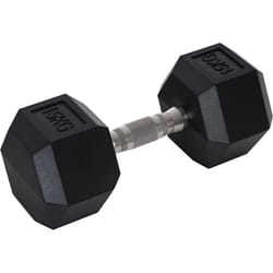 Homcom - Haltère courte poids 15 Kg - entraînement musculaire & haltérophilie - acier caoutchouc noir