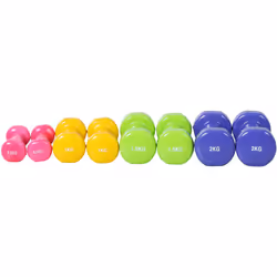 Avec cet ensemble d'haltères courtes (total de 10 Kg, paires de 0,5 / 1 / 1,5 / 2 Kg), vous disposez d'une sélection illimité ...