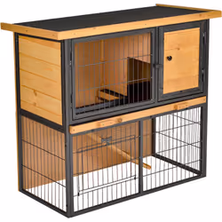 Ce magnifique clapier à lapin dispose d'un espace généreux sur 2 niveaux idéal pour que vos lapins grandissent en toute sérén ...