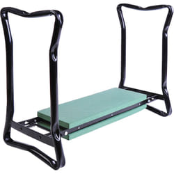 Outsunny - Tabouret de jardin pliable agenouilloir de jardin siège jardinage avec coussin acier eva noir vert