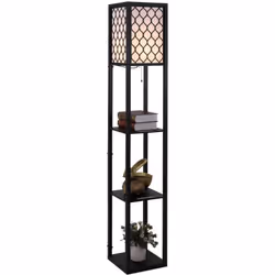 Description générale Ce lampadaire étagère est une conception 2 en 1, alliant éclairage et espace de rangement. Il permet d'a ...