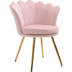 Description générale Cette superbe chaise en forme de coquillage, avec ses lignes arrondies et ses pieds inclinés en métal do ...
