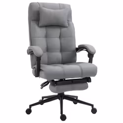 Vinsetto - fauteuil de bureau - Rembourrage mousse - 66x76x120cm - Gris clair Noir