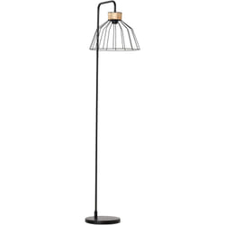 Homcom - Lampadaire design industriel grillagé et arqué 40 w max. métal noir rotin