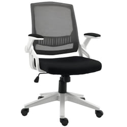 Chaise de bureau - Vinsetto - ergonomique - hauteur réglable pivotante 360° - accoudoirs relevables - soutien lombaire - noir blanc