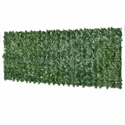 Haie artificielle brise-vue décoration rouleau 3L x 1H m feuillage réaliste anti-UV vert