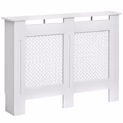 Cache-radiateur design contemporain façade perforé dim. 1115L x 19l x 82H cm MDF blanc 111x19x82cm Blanc