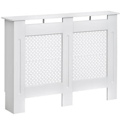 Cache-radiateur design contemporain façade perforé dim. 1115L x 19l x 82H cm MDF blanc 111x19x82cm Blanc