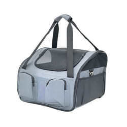 PawHut Sac de transport pour chien et chat pliable - cage de transport pour animaux 41 x 34 x 30 cm gris