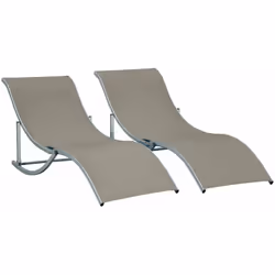 Ce splendide lot de 2 bains de soleil transats design contemporain avec sublimes lignes courbes s'intègrera parfaitement dans ...