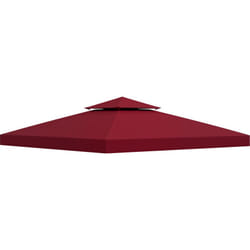 Toile de rechange pour pavillon tonnelle tente 3 x 3 m polyester haute densité 180 g/m² bordeaux