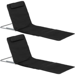 Outsunny - Lot de 2 tapis de plage rembourré - matelas de plage - nattes de plage - dossier inclinable multi-positions - sac transport inclus - métal