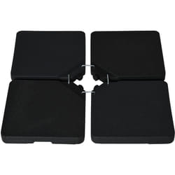 Outsunny - Pied de parasol lot de 4 dalles pour parasol à lester dim. tot. 100L x 100l x 6,8H cm hdpe surface granuleuse noir