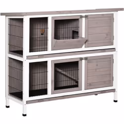 Ce superbe clapier à lapin sur pied dispose d'un espace généreux sur 2 étages idéal pour que vos lapins grandissent en toute  ...