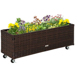 Outsunny Jardinière sur pieds carré potager surélevé bac à fleurs extérieur jardin tissu non-tissé inserts dirrigation inclus métal