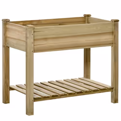 Jardinière sur pieds potager avec étagère à lattes dim. 91L x 51l x 76H cm bois sapin autoclave
