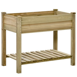 Jardinière sur pieds potager avec étagère à lattes dim. 91L x 51l x 76H cm bois sapin autoclave