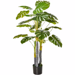 HOMCOM Arbre artificiel plante artificielle monstera H.1,2 m tronc branches lichen feuilles de tortue grand réalisme pot incl ...