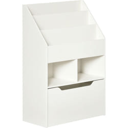 Homcom - Bibliothèque étagère multi-rangement 3 étagères 2 niches grand tiroir mdf blanc