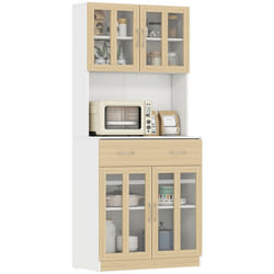 HOMCOM - Armoire de cuisine - Panneaux de particules - 80x40x180cm - Blanc
