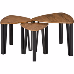Description générale Ce magnifique lot de 3 tables gigognes encastrables au design industriel ajoutera une touche d'élégance  ...