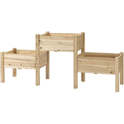 Outsunny - Jardinière sur pieds carré potager 2 étages dim. 184L x 45l x 80H cm inserts d'irrigation bois sapin pré-huilé