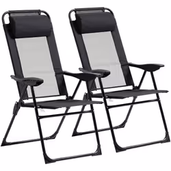 Détendez-vous en duo confortablement installé dans ce lot de 2 chaises de jardin et camping pliables. Ces chaises vous permet ...
