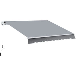 Outsunny - Store banne manuel rétractable alu. polyester imperméabilisé haute densité 4 x 2,5 m gris