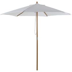 Outsunny - Parasol droit hexagonal de jardin grande taille dim. ø 2,5 x 2,3H m bambou polyester crème