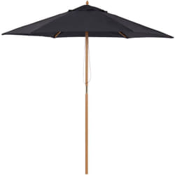 Parasol droit hexagonal grande taille de jardin ø 2,5 x 2,3H m bois de bambou noir