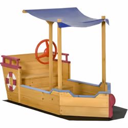 Ce superbe bac à sable bateau de pirate en bois permettra à votre enfant de façonner tous les chateaux de ses rêves. Equipé d ...