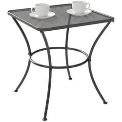Table basse - Outsunny - carrée bistro jardin plateau maillé métal anticorrosion terrasse - métal - 45x45x50cm - noir