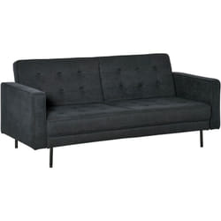 Homcom - Canapé convertible 2 places style Chesterfield capitonné dossier inclinable 3 positions tissu gris foncé