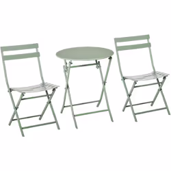 Ce splendide ensemble bistro composé d'une table ronde pliante accompagnée de 2 chaises pliables sublimera votre extérieur qu ...