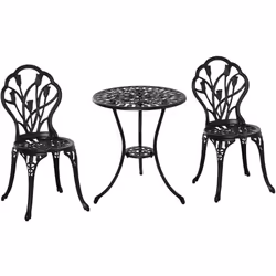 Ajoutez une touche d'élégance à votre jardin ou votre terrasse grâce à cet ensemble 3 pièces style rural chic. Fabriqué en fo ...