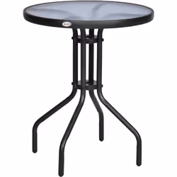 Apportez une touche d'élégance à votre intérieur ou extérieur avec cette superbe table bistro ronde dim. Ø 60 x 70H cm. En mé ...
