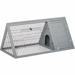 Description générale Ce clapier à lapin triangulaire de sol, équipé d'un enclos extérieur et d'une niche, permet de protéger  ...