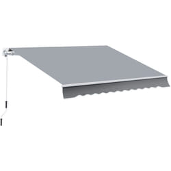 Store banne manuel rétractable aluminium polyester imperméabilisé 3L x 2,5l m gris