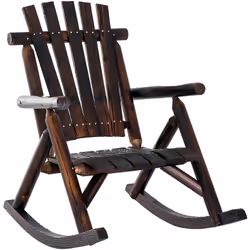 Ce magnifique fauteuil Adirondack à bascule de jardin sublimera votre extérieur ou votre véranda ! Très confortable et origin ...