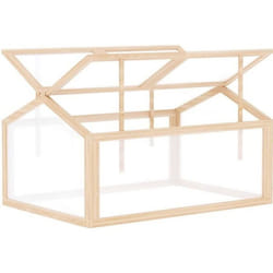 Mini serre de jardin - OUTSUNNY - Double toit ouvrable - 102L x 71l x 53H cm - Polycarbonate - Sapin pré-huilé
