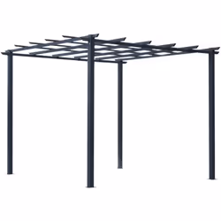 Description générale Cette jolie pergola autoportante est robuste grâce à sa structure en métal époxy anticorrosion, vous ass ...