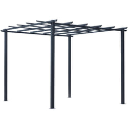 Outsunny - Pergola autoportante style contemporain - toit terrasse à décorer - dim. 3L x 3l x 2,3H m - métal époxy anticorrosion noir