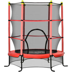 Homcom - Trampoline enfant ø 1,63 × 1,63H m filet de sécurité porte zipée couvre-ressorts 6 poteaux rembourrés inclus rouge