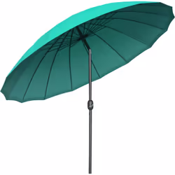 Description générale Ce modèle de parasol rond inclinable Ø 2,55 m en métal et fibre de verre est conçu pour offrir une prote ...