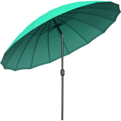 Parasol inclinable rond avec manivelle métal fibre de verre ø 2,55 m polyester haute densité vert