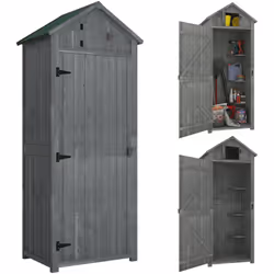 Description générale Cette superbe armoire de jardin en bois de sapin (pré-huilé et peint) avec toit bitumé vous sera grandem ...