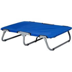 PawHut Lit surélevé pour chien lit de camp animal pliable intérieur extérieur tissu oxford 71 x 58 x 20 cm bleu