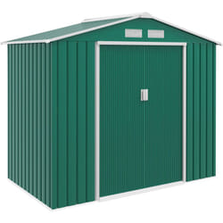 Outsunny - Abri de jardin - remise pour outils - cabanon porte verrouillable - dim. 213L x 130l x 185H cm - tôle d'acier vert