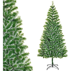Homcom - Sapin de Noël artificiel aspect enneigé ø 100 x 210H cm 968 branches épines imitation Nordmann grand réalisme