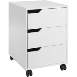 Homcom - Caisson de bureau rangement sur roulettes 3 tiroirs verrouillables 40 x 50 x 57,5 cm mdf blanc
